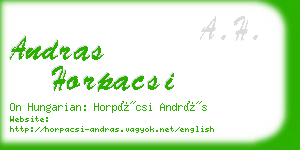 andras horpacsi business card